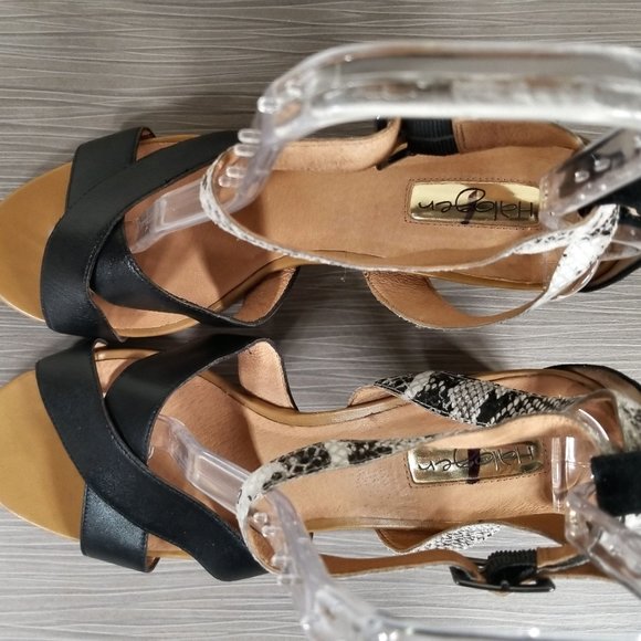 Halogen Haley Crisscross Strap Sandal, Snakeskin Black Leather, Womens Size 11 M - Picture 8 of 11